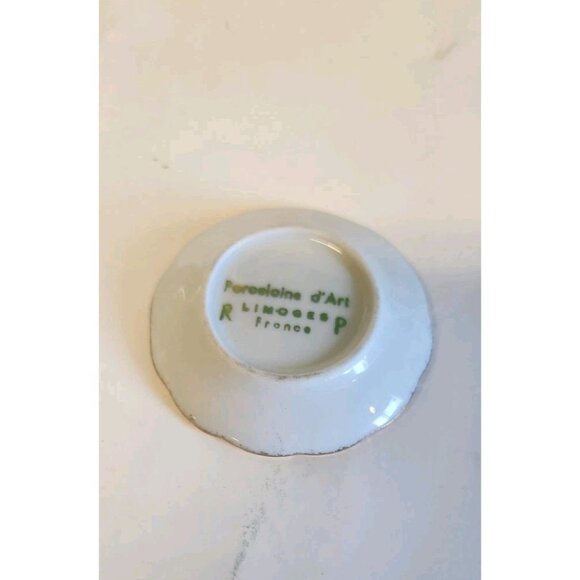 Vintage Porcelain d'Art Limoges Mini Plates Set 5 Courting Scene With 4 Stands - Picture 3 of 11